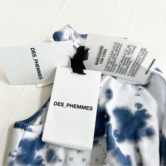 New DES PHEMMES Crystal-Embellished Tie-Dye Maxi Dress Women’s SIZE 2 (38) - Picture 13 of 15